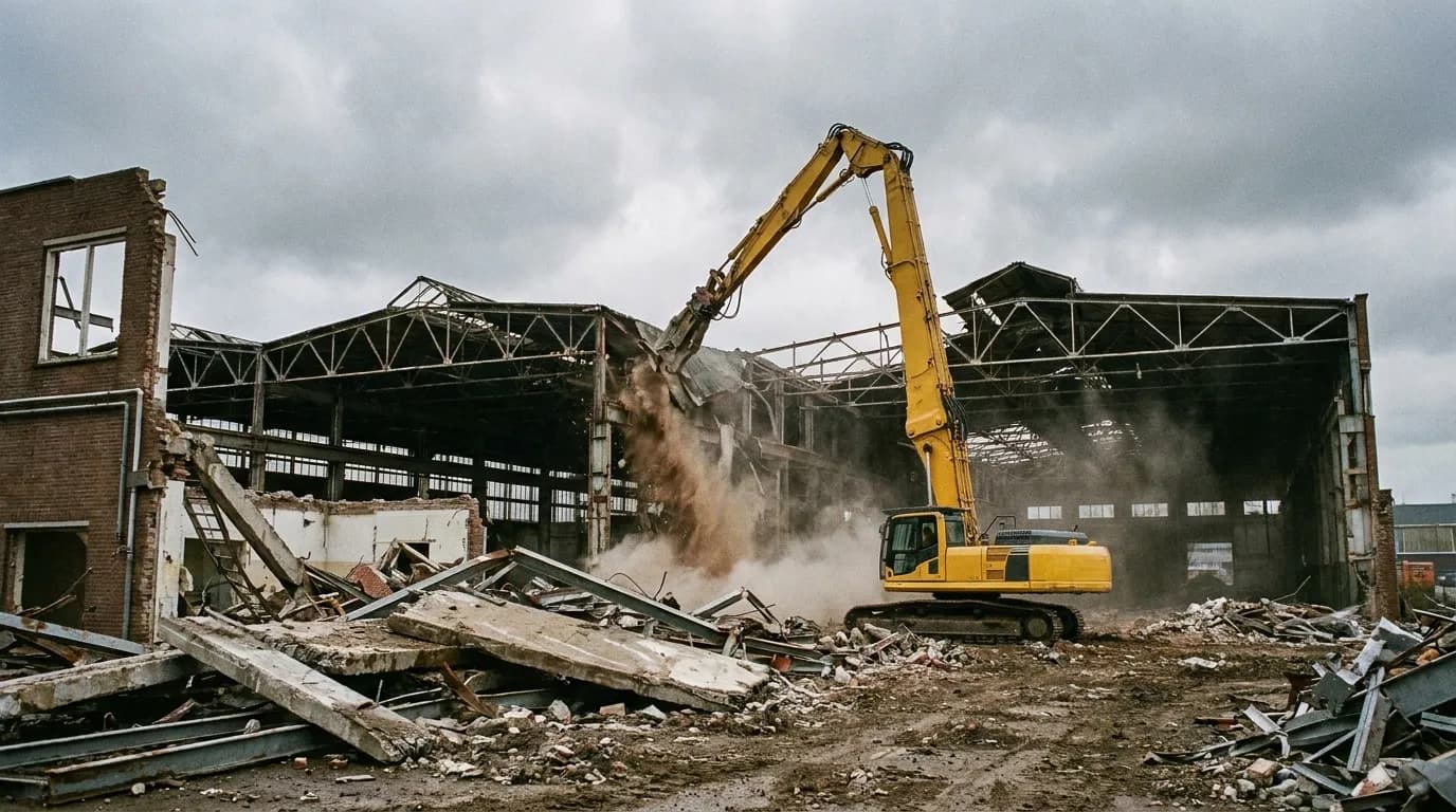 Fabriekshal of loods slopen in Noord-Holland