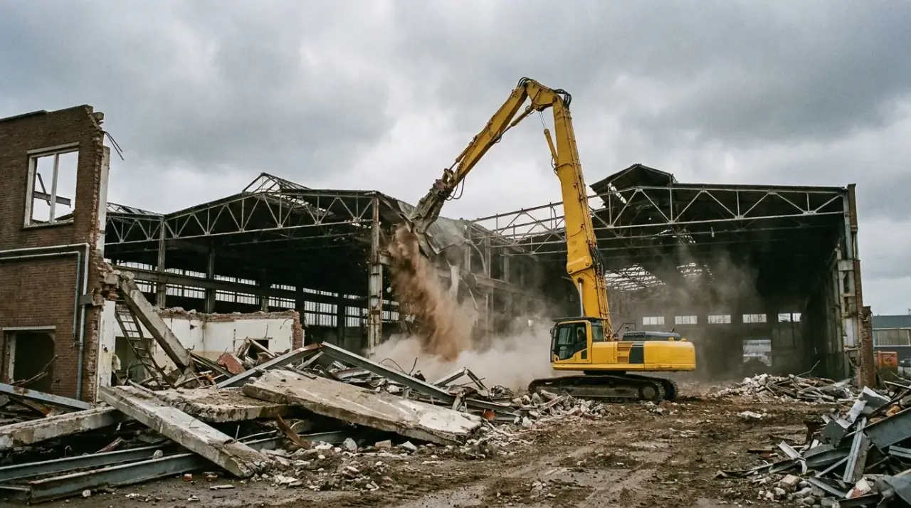 Fabriekshal of loods slopen in Noord-Holland
