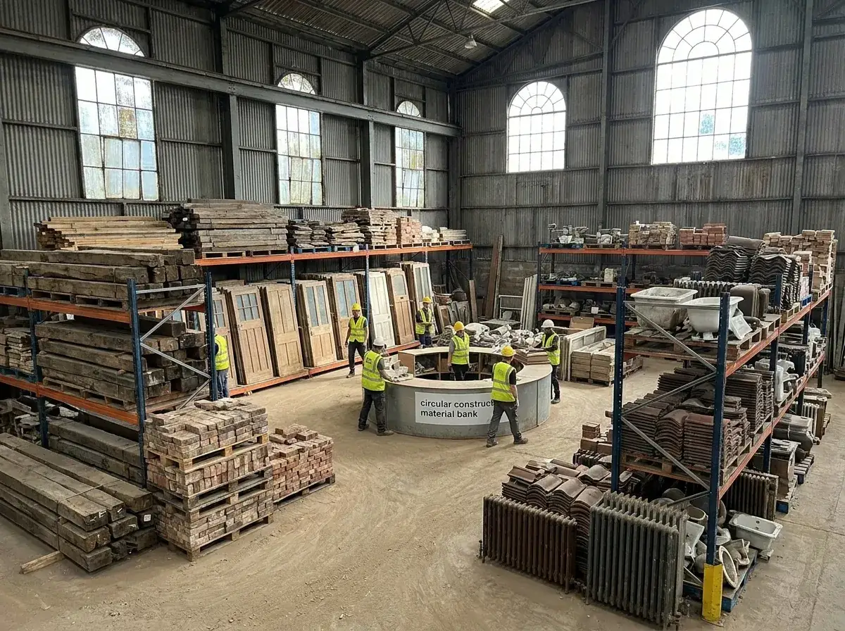 Materiaalbank met herbruikbare bouwmaterialen